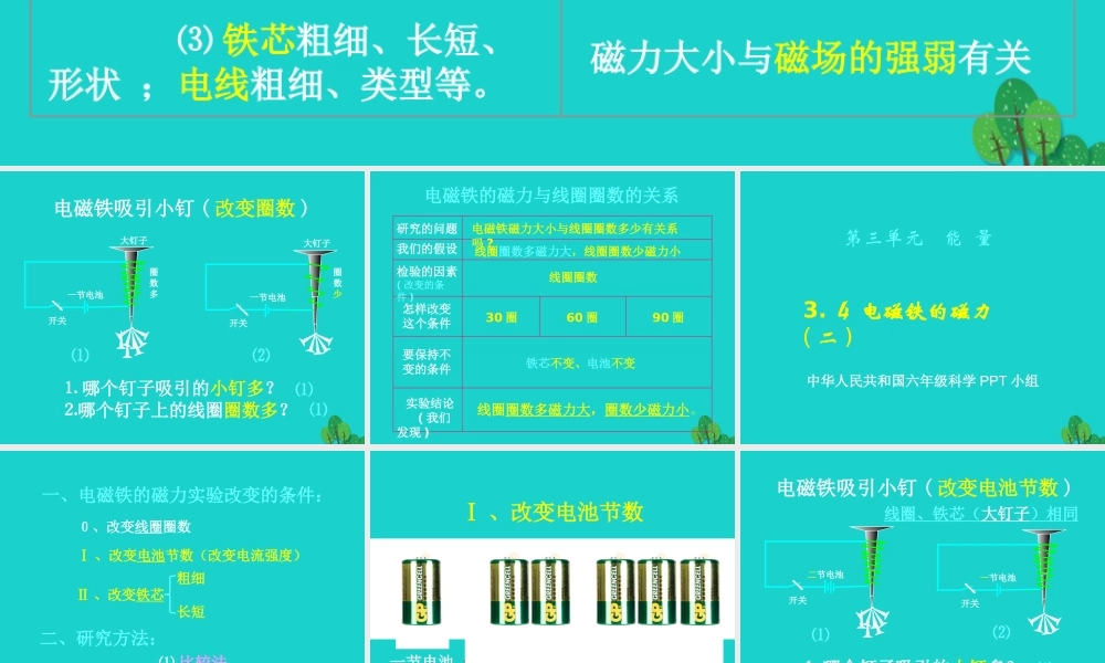六年级科学上册 3.4 电磁铁的磁力（二）课件2 教科版-教科版小学六年级上册自然科学课件