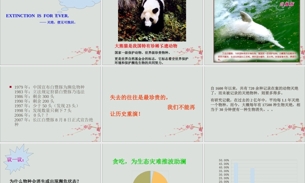 六年级科学上册 第2章 生物的世界 2.4 濒临灭绝的生物 一些珍稀动植物教学课件 牛津上海版-牛津上海版小学六年级上册自然科学课件