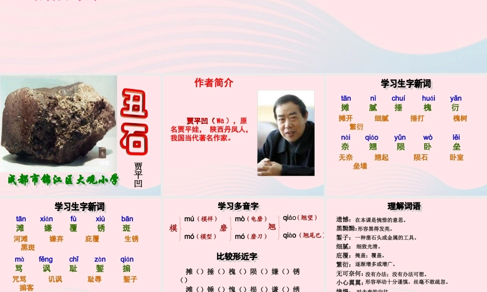 六年级语文上册 2.1 丑石课件2 北师大版-北师大版小学六年级上册语文课件