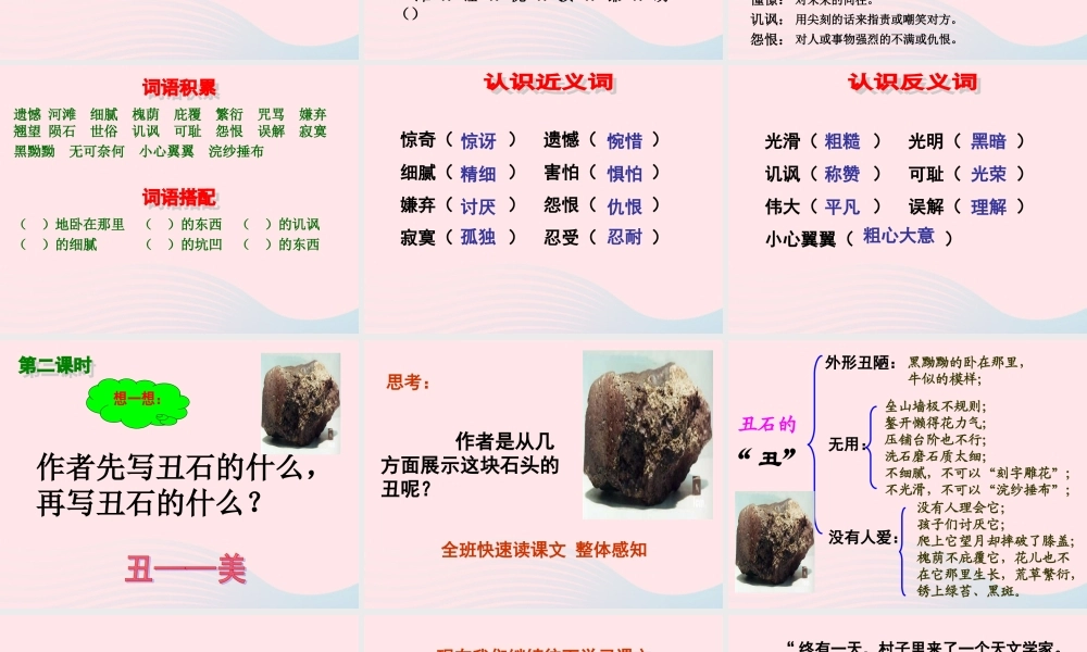 六年级语文上册 2.1 丑石课件2 北师大版-北师大版小学六年级上册语文课件