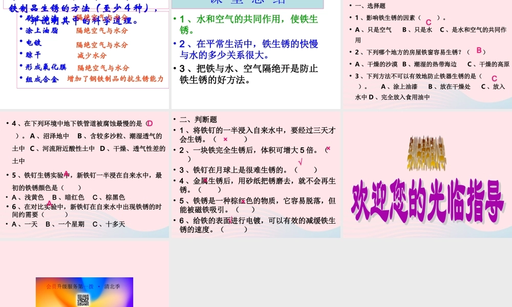 六年级科学下册 第二单元 物质的变化 7《控制铁生锈的速度》课件 教科版-教科版小学六年级下册自然科学课件