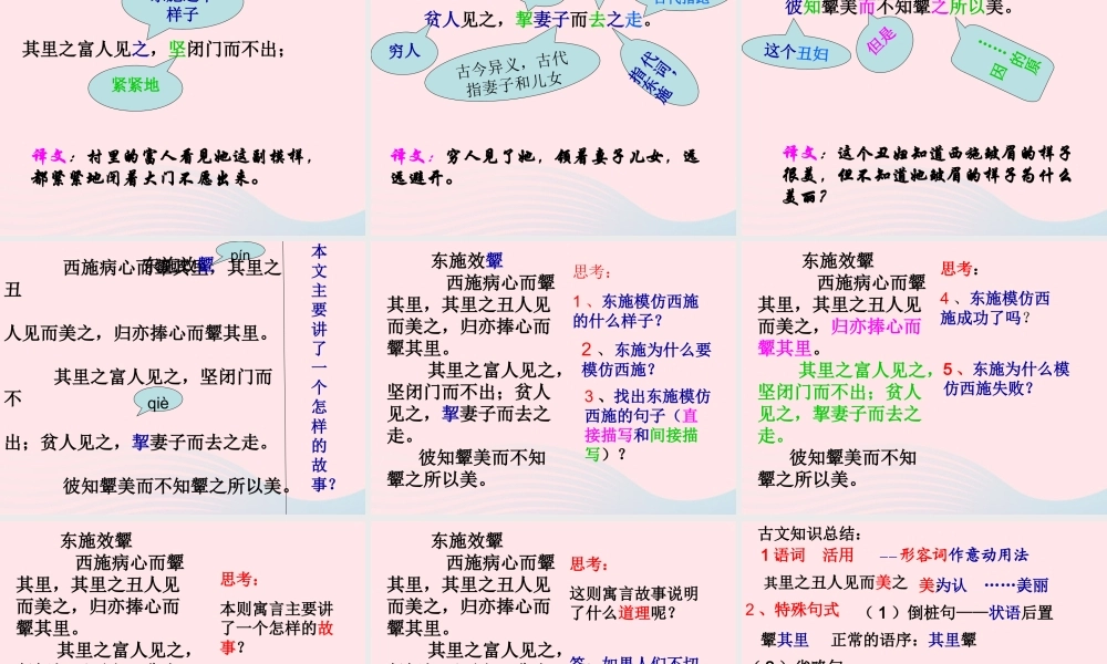 六年级语文上册 2.2 东施效颦课件 北师大版-北师大版小学六年级上册语文课件