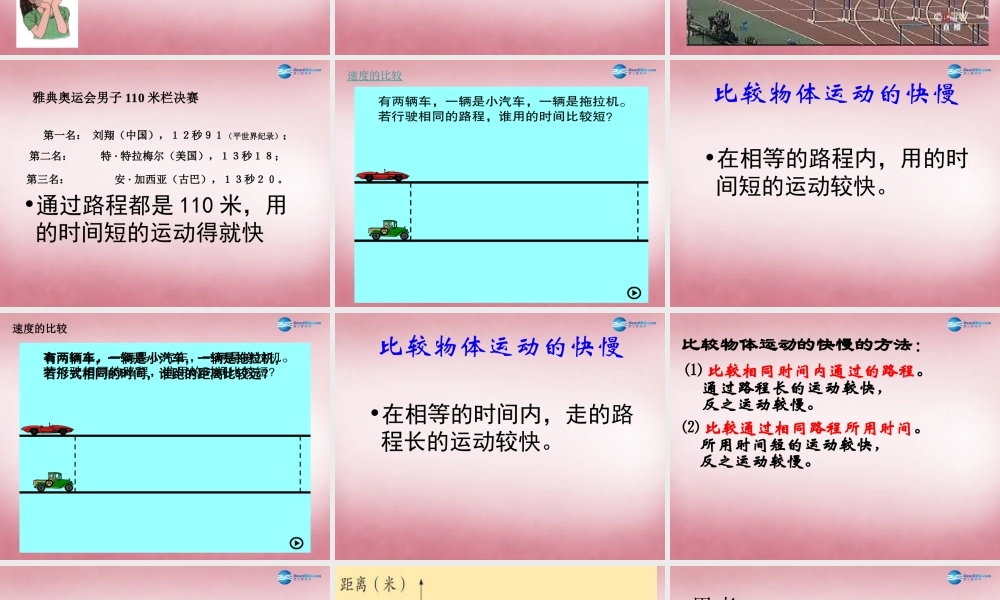 六年级科学上册 第3单元 10 距离和时间课件3 青岛版