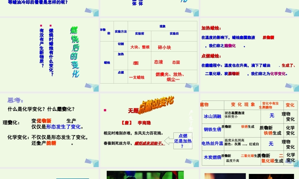 六年级科学上册 蜡烛的变化课件3 青岛版-青岛版小学六年级上册自然科学课件