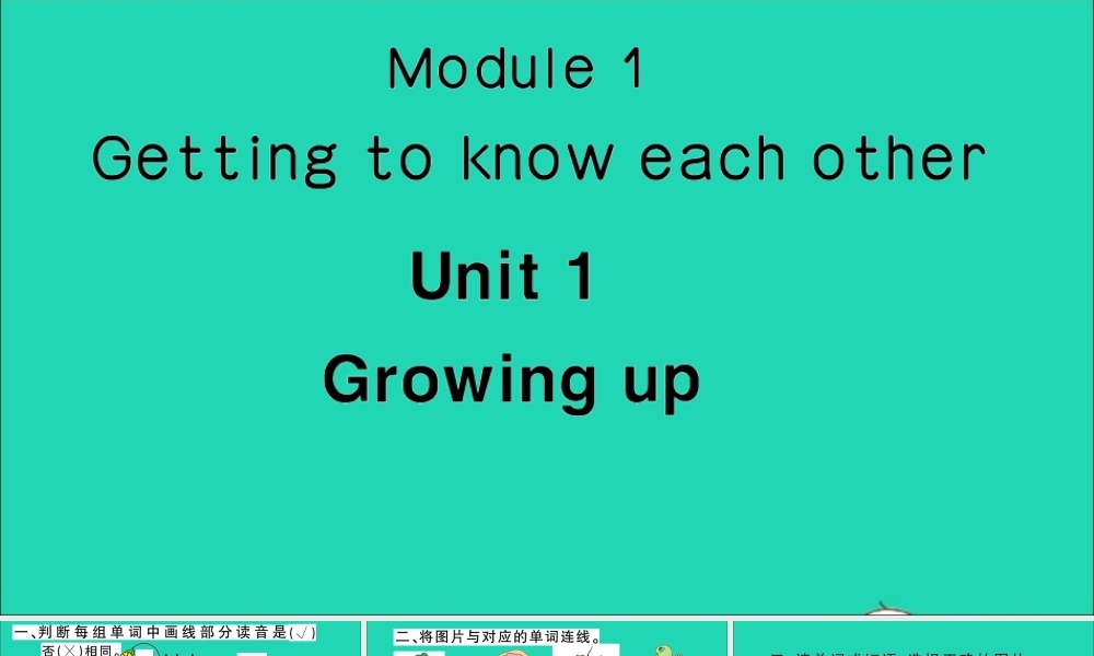 六年级英语上册 Module 1 Getting to know each other Unit 1 Growing up作业课件 沪教牛津版（三起）-牛津版小学六年级上册英语课件