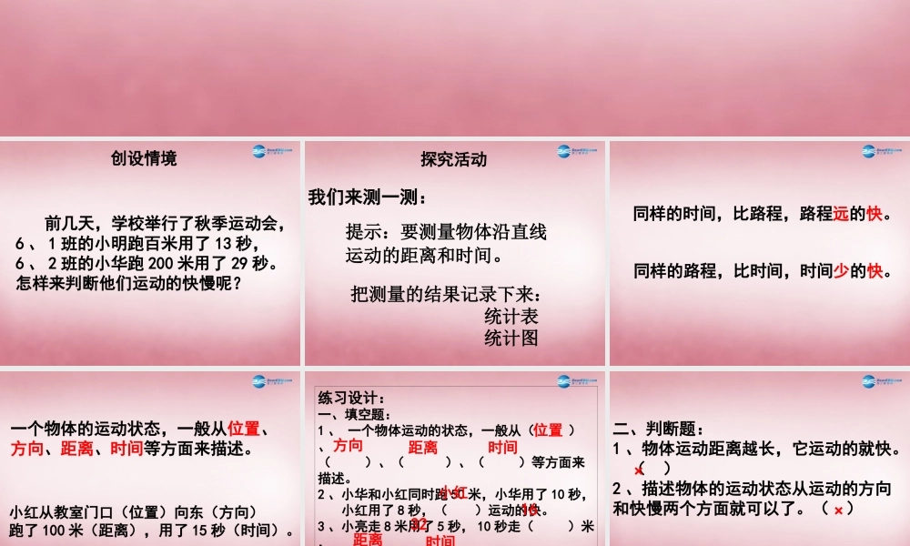 六年级科学上册 第3单元 10 距离和时间课件10 青岛版