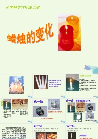 六年级科学上册 蜡烛的变化课件4 青岛版-青岛版小学六年级上册自然科学课件