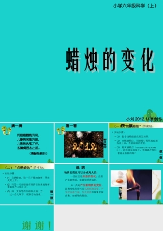 六年级科学上册 蜡烛的变化课件4 苏教版-苏教版小学六年级上册自然科学课件