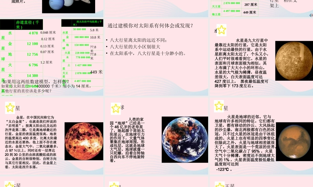 六年级科学下册 第三单元 14《做太阳系模型》课件 鄂教版-鄂教版小学六年级下册自然科学课件