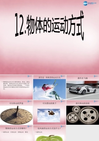 六年级科学上册 第3单元 12 物体的运动方式课件4 青岛版