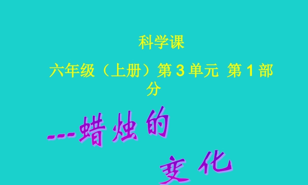 六年级科学上册 蜡烛的变化课件7 青岛版-青岛版小学六年级上册自然科学课件