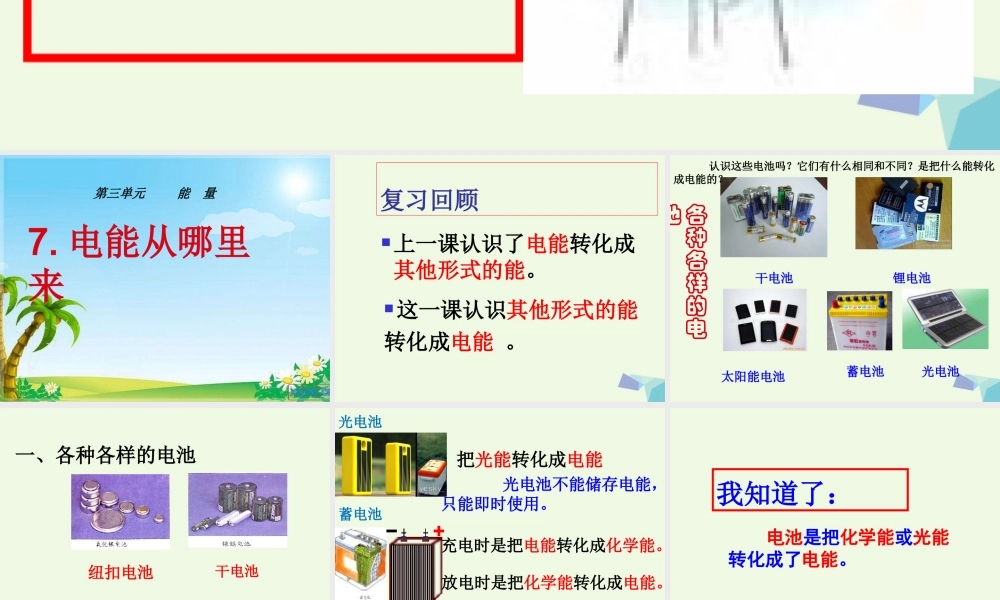 六年级科学上册 3.7 电能从哪里来课件2 教科版-教科版小学六年级上册自然科学课件