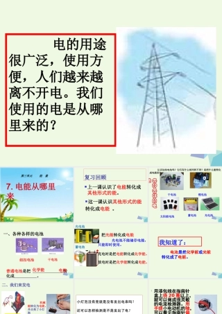 六年级科学上册 3.7 电能从哪里来课件2 教科版-教科版小学六年级上册自然科学课件