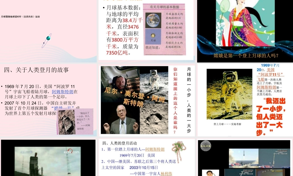 六年级科学下册 第三单元 宇宙 1 地球的卫星——月球课件1 教科版-教科版小学六年级下册自然科学课件