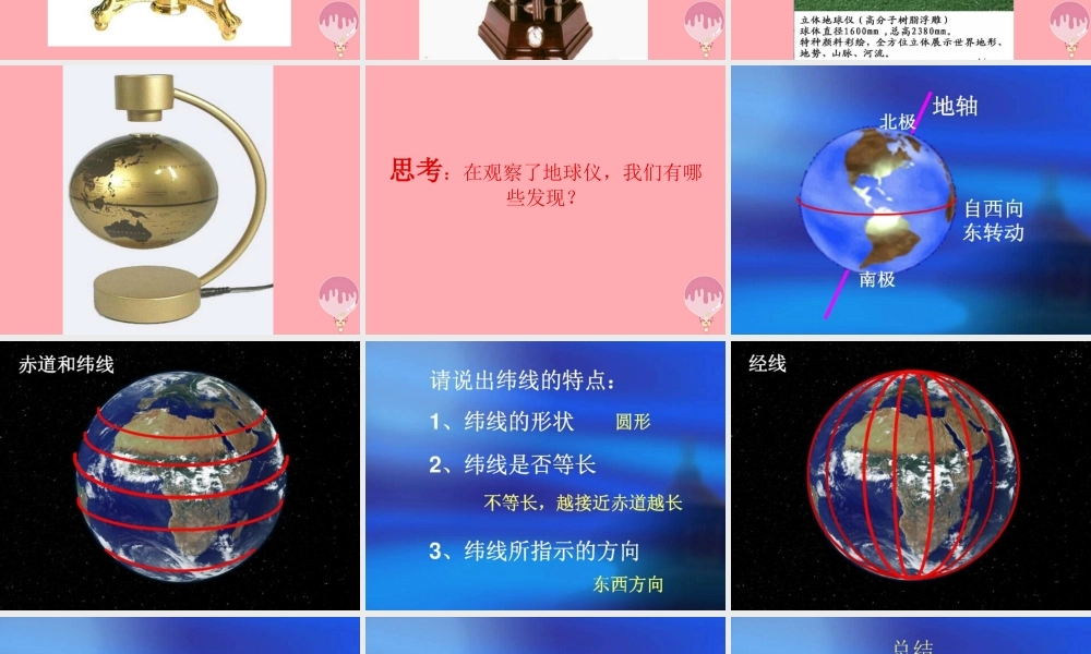 六年级科学上册 第3课 地球仪课件3 鄂教版-鄂教版小学六年级上册自然科学课件