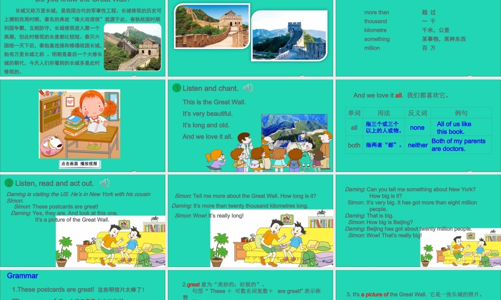 六年级英语上册 Module 1 Unit 1 It's more than twenty thousand kilometres long课件+素材 外研版（三起）