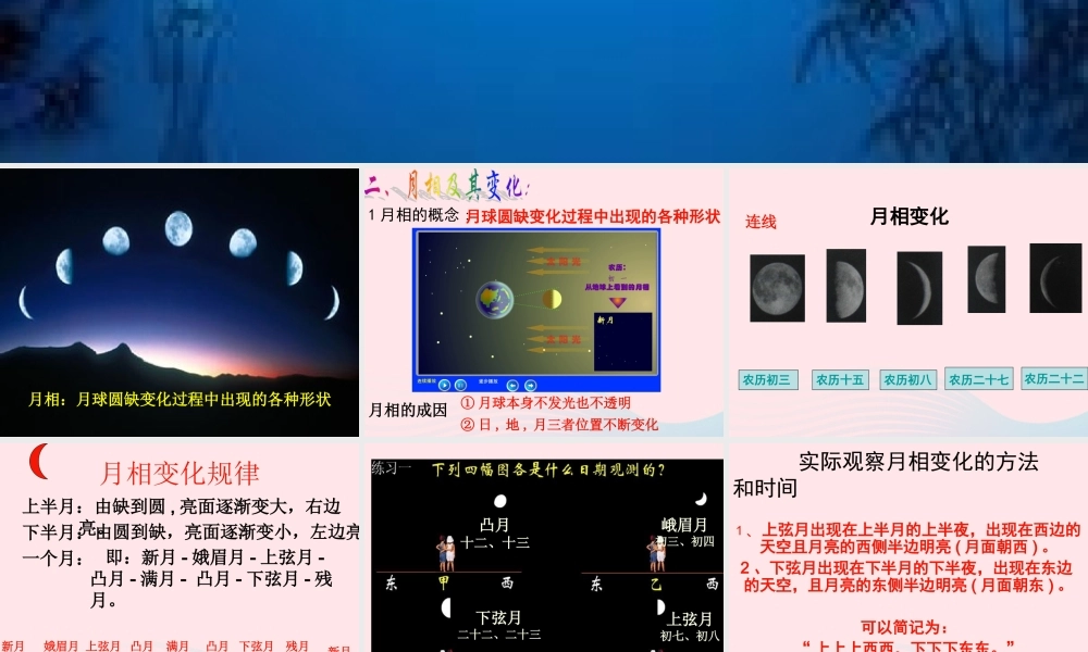 六年级科学下册 第三单元 宇宙 2 月相变化课件 教科版-教科版小学六年级下册自然科学课件