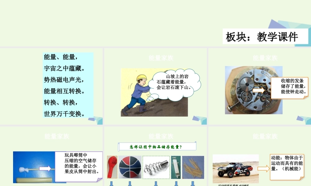 六年级科学上册 4.1 能量家族课件2 湘教版-湘教版小学六年级上册自然科学课件