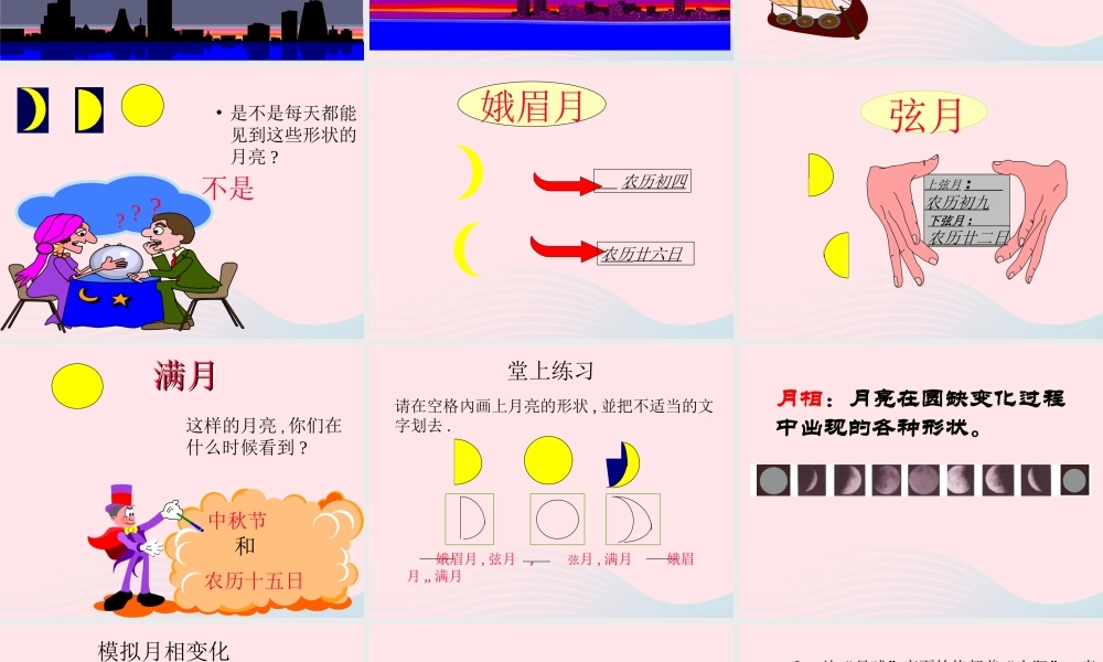 六年级科学下册 第三单元 宇宙 2 月相变化课件1 教科版-教科版小学六年级下册自然科学课件