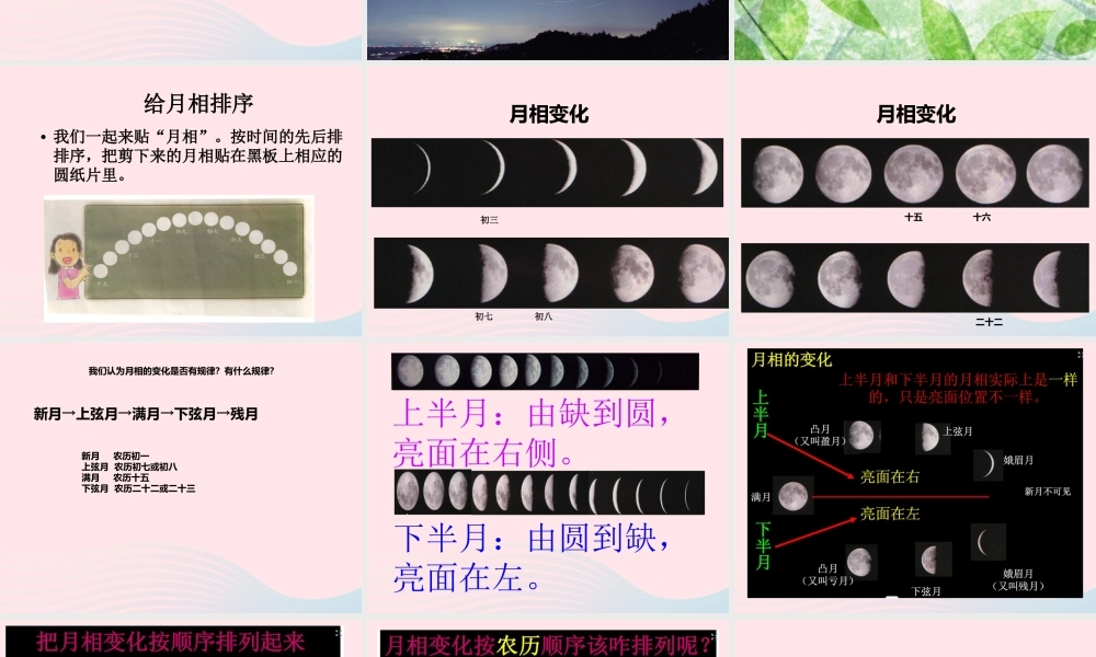 六年级科学下册 第三单元 宇宙 2 月相变化课件2 教科版-教科版小学六年级下册自然科学课件
