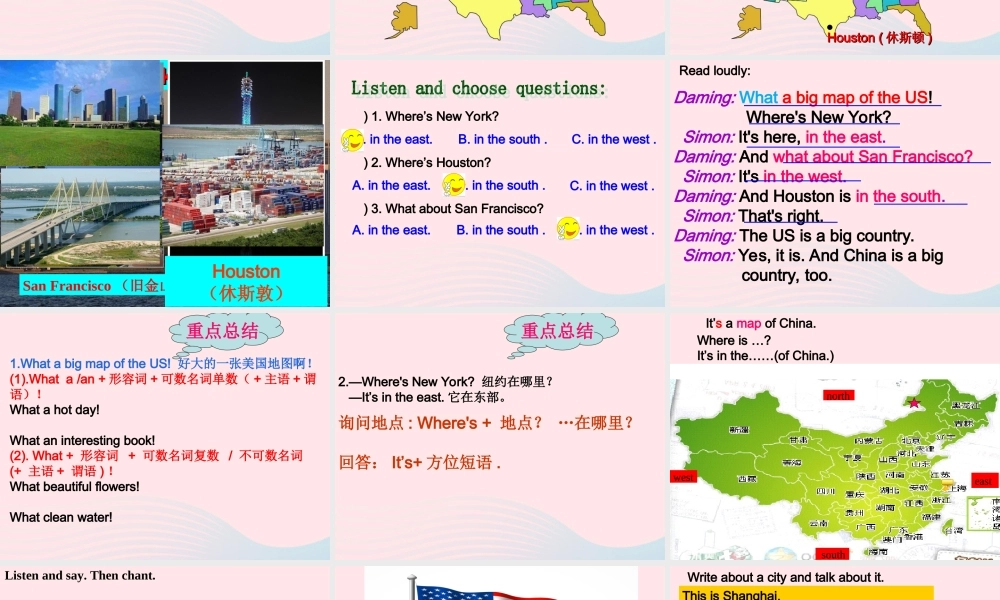 六年级英语上册 Module 1 Unit 2 It's in the west课件  外研版（三起）-外研版小学六年级上册英语课件