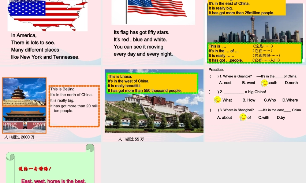 六年级英语上册 Module 1 Unit 2 It's in the west课件  外研版（三起）-外研版小学六年级上册英语课件