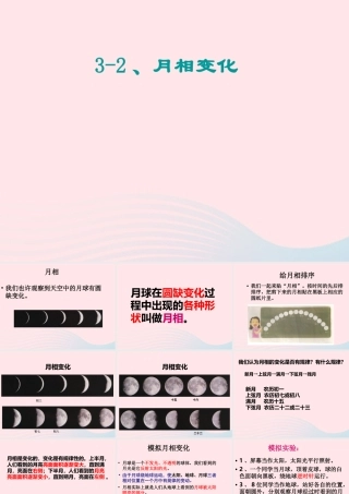 六年级科学下册 第三单元 宇宙 2 月相变化课件5 教科版-教科版小学六年级下册自然科学课件