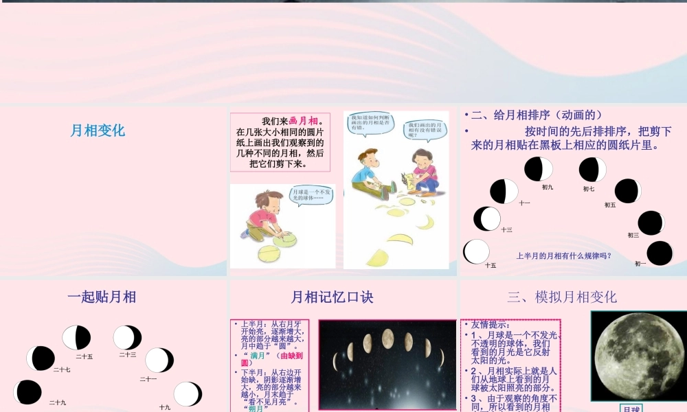 六年级科学下册 第三单元 宇宙 2《月相变化》课件2 教科版-教科版小学六年级下册自然科学课件