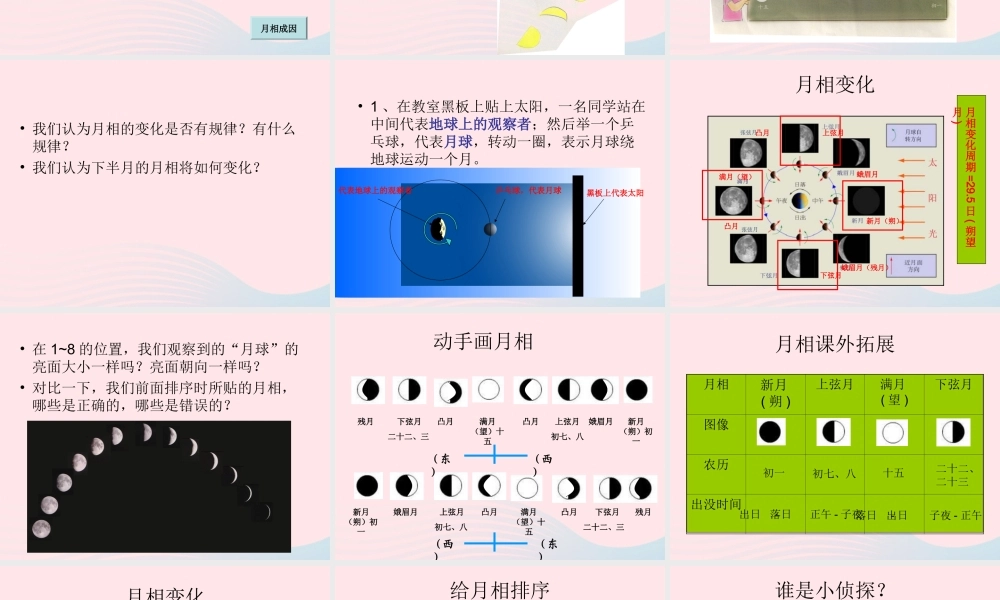 六年级科学下册 第三单元 宇宙 2月相变化课件 教科版-教科版小学六年级下册自然科学课件