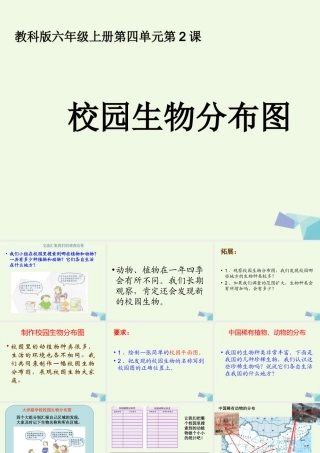 六年级科学上册 4.2 校园生物分布图课件3 教科版-教科版小学六年级上册自然科学课件