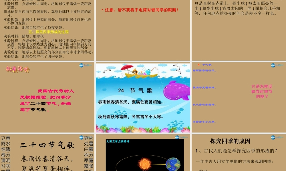 六年级科学上册 第4单元 16 四季交替课件1 青岛版