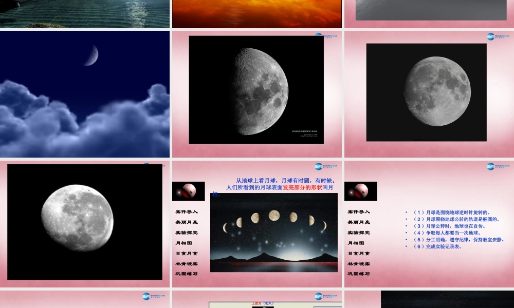 六年级科学上册 第4单元 17 弯弯的月亮课件4 青岛版