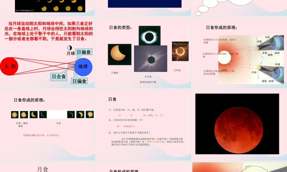 六年级科学下册 第三单元 宇宙 4 日食和月食课件1 教科版-教科版小学六年级下册自然科学课件
