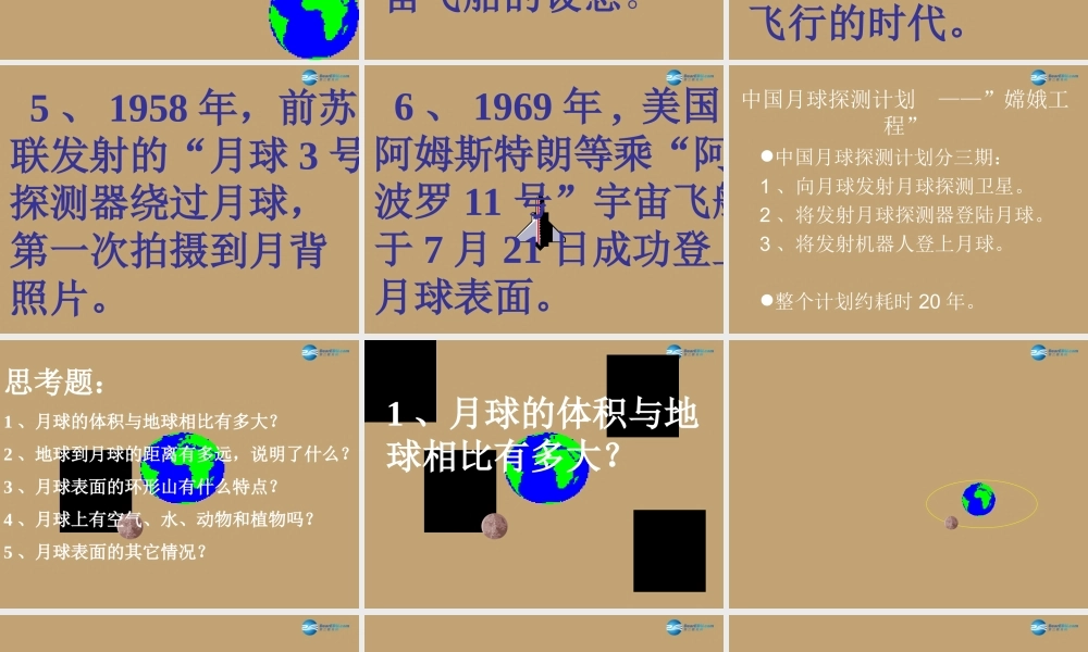 六年级科学上册 第4单元 19 登上月球课件1 青岛版