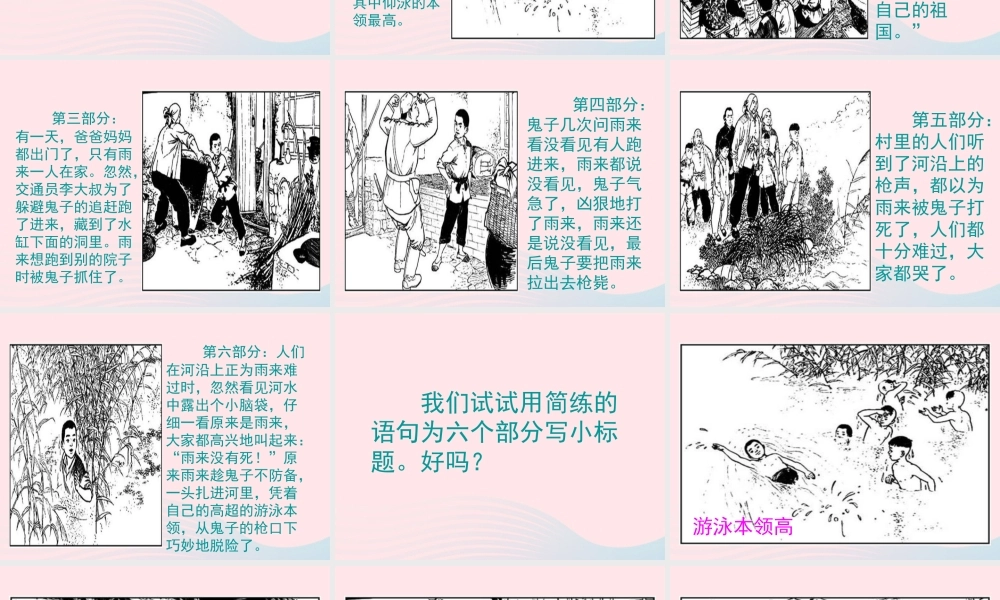 六年级语文上册 6.2 小英雄雨来课件3 北师大版-北师大版小学六年级上册语文课件