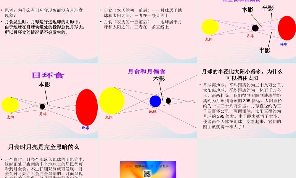 六年级科学下册 第三单元 宇宙 4《日食和月食》课件 教科版-教科版小学六年级下册自然科学课件