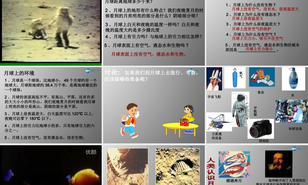 六年级科学上册 第4单元 19 登上月球课件4 青岛版
