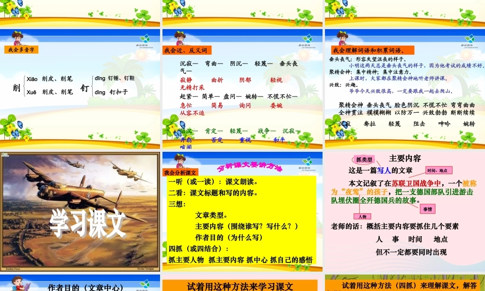 六年级语文上册 6.3 夜莺之歌课件4 北师大版-北师大版小学六年级上册语文课件