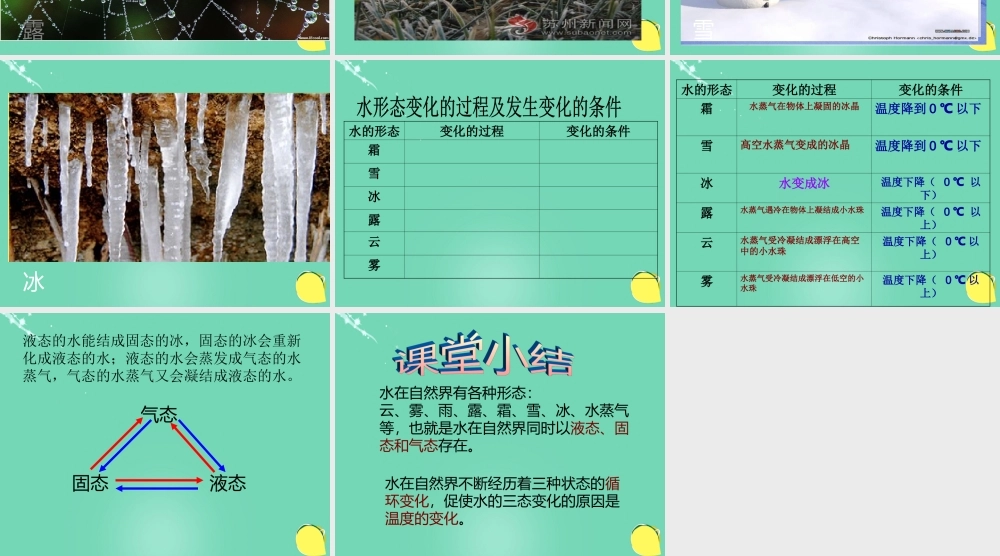 六年级科学下册 6.3 水的循环—水的三态课件 牛津上海版五四制-牛津上海版小学六年级下册自然科学课件