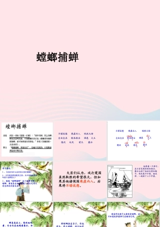 六年级语文上册 6.5 螳螂捕蝉课件2 北师大版-北师大版小学六年级上册语文课件