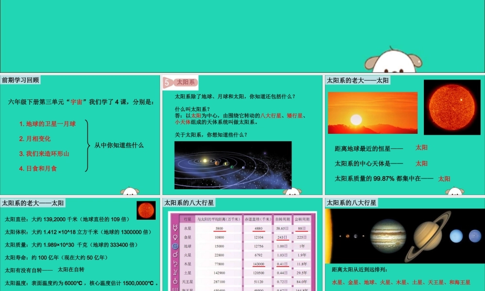 六年级科学下册 第三单元 宇宙 5太阳系课件 教科版-教科版小学六年级下册自然科学课件