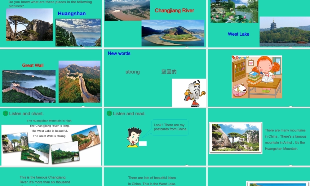 六年级英语上册 Module 2 Unit 2 There are lots of beautiful lakes in China课件+素材 外研版（三起）