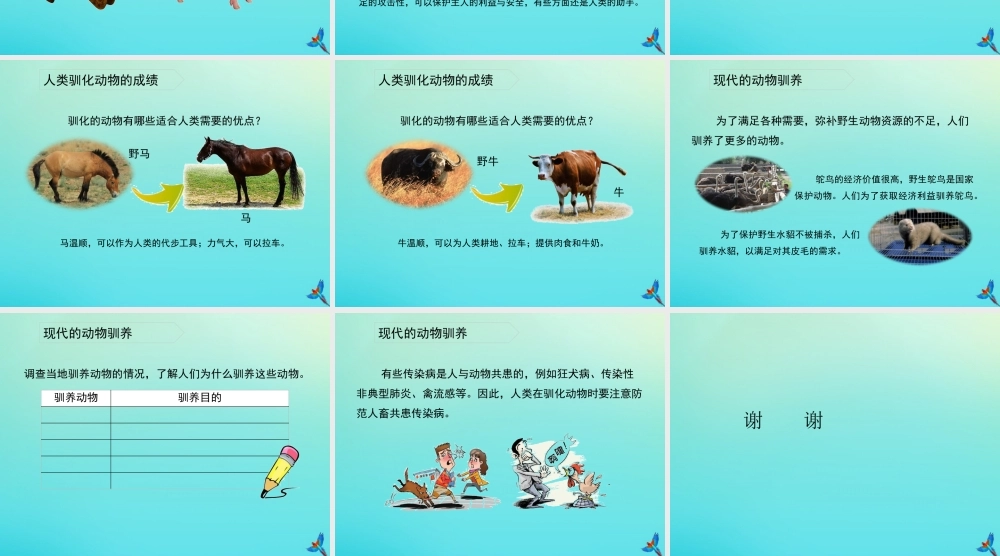 六年级科学下册 第1单元 生物的进化 1.4 动物的驯化课件 （新版）湘科版-人教级下册自然科学课件