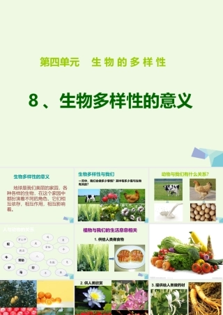 六年级科学上册 4.8 生物多样性的意义课件2 教科版-教科版小学六年级上册自然科学课件