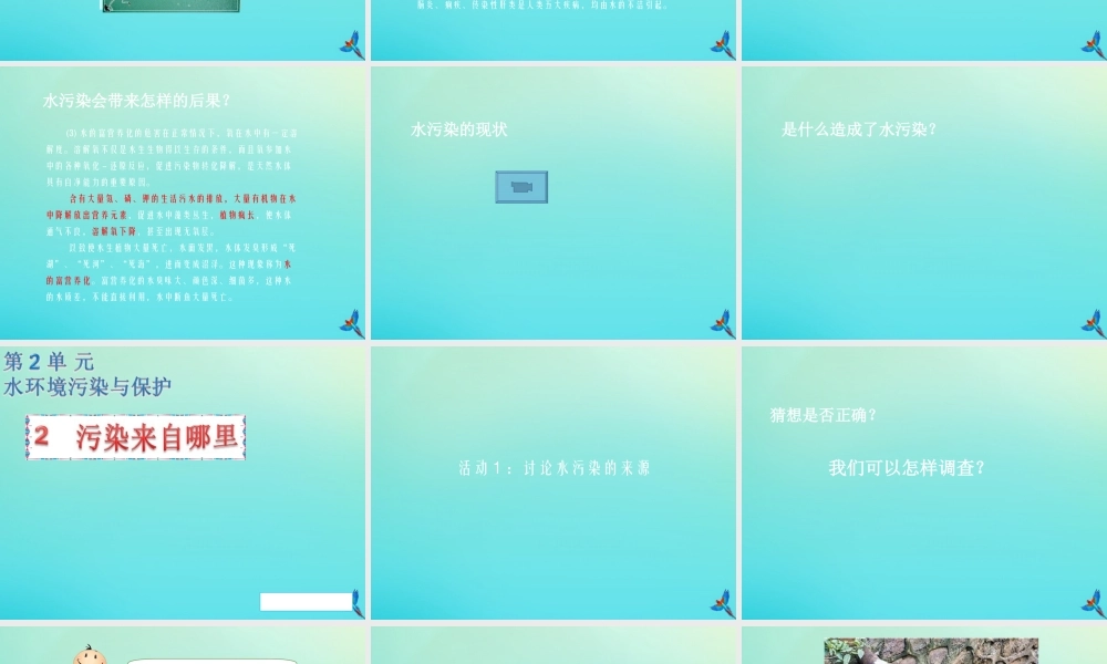 六年级科学下册 第2单元 水环境污染与保护 2.2 污染来自哪里课件1 （新版）湘科版-人教版小学六年级下册自然科学课件