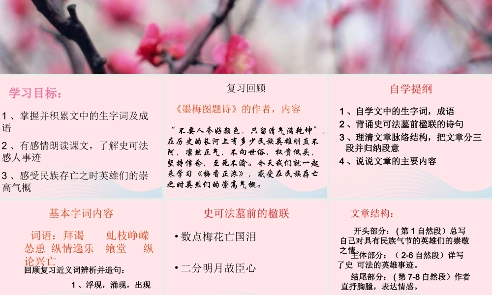 六年级语文上册 8.6 梅香正浓课件1 北师大版-北师大版小学六年级上册语文课件