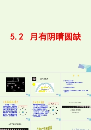 六年级科学上册 5.2 月有阴晴圆缺课件1 湘教版-湘教版小学六年级上册自然科学课件
