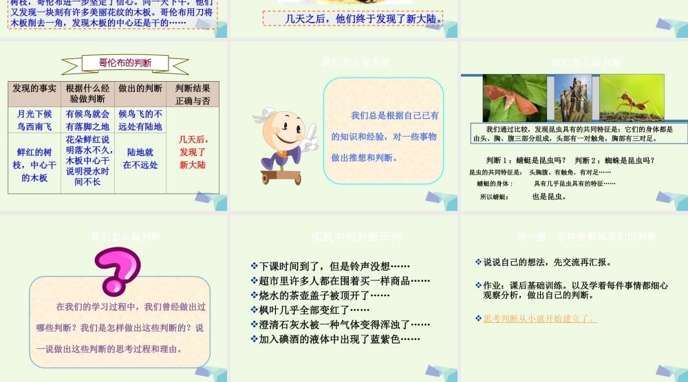 六年级科学上册 6.1 我们怎样做判断课件1 湘教版-湘教版小学六年级上册自然科学课件