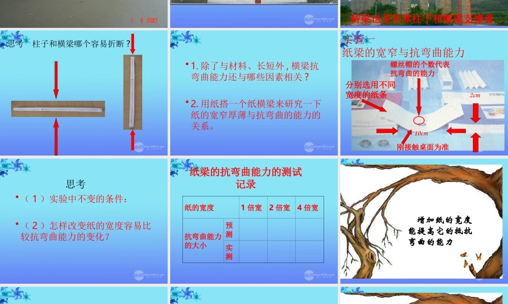六年级科学上册 抵抗弯曲课件 教科版