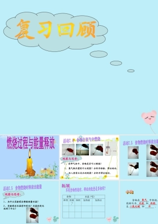 六年级科学下册 第7章 空气与生命 7.2 氧气与燃烧 燃烧过程与能量释放教学课件 牛津上海版-牛津上海版小学六年级下册自然科学课件